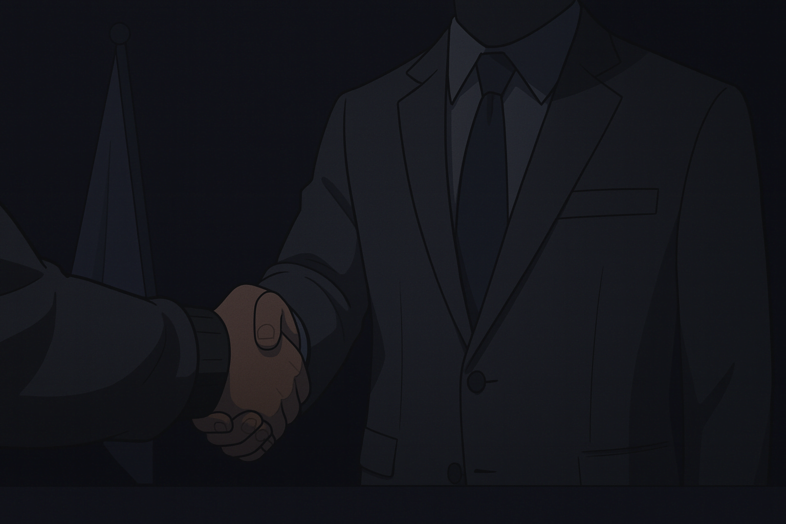 Image of a handshake with a government representative