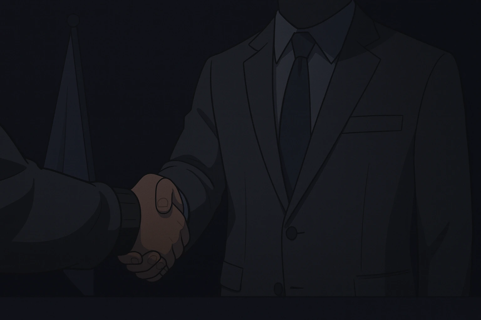 Image of a handshake with a government representative